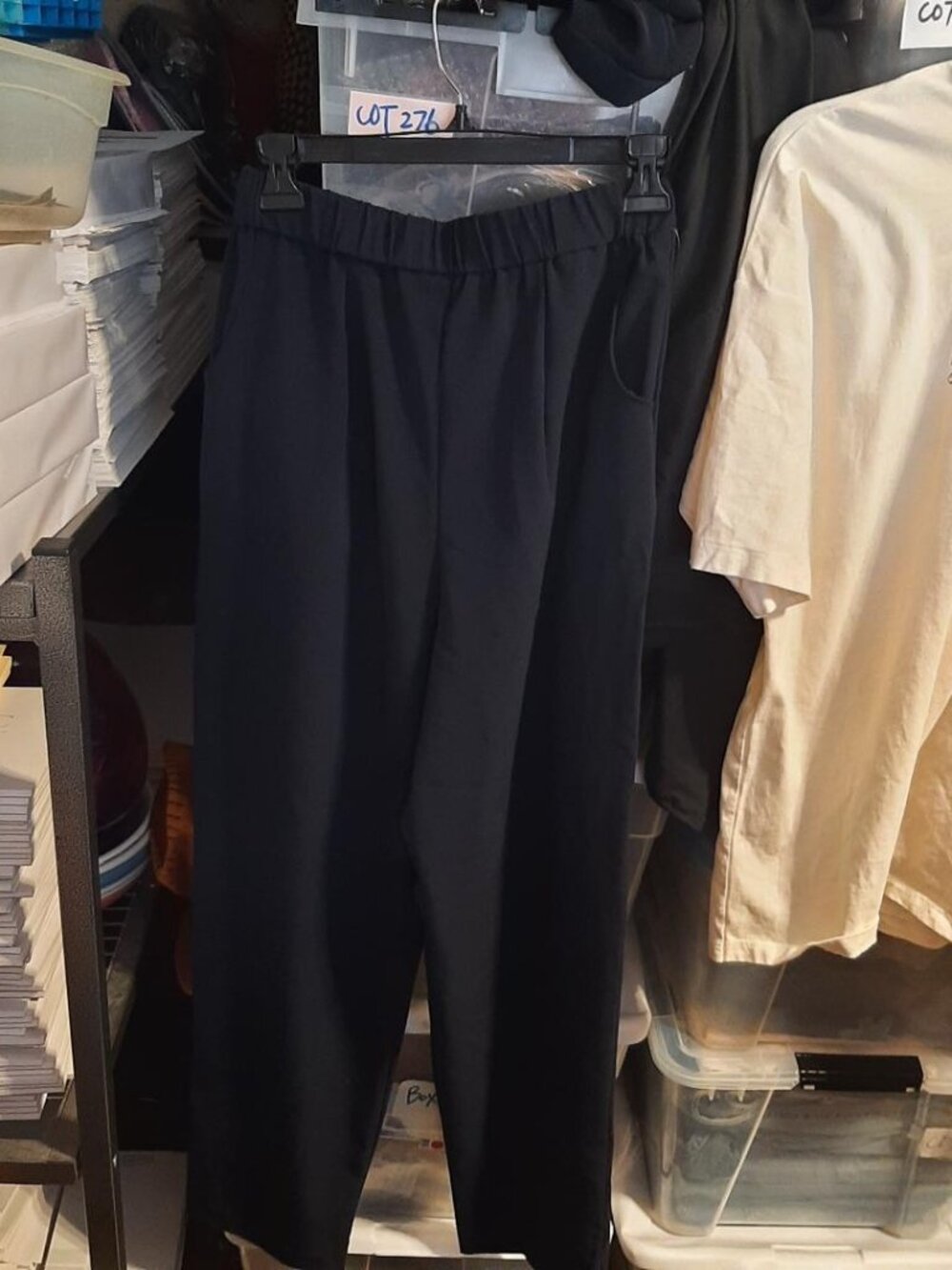 NEW TAG ! Briggs New York Women Comfort Stretch Waisband Linen Pants Black Sz10P